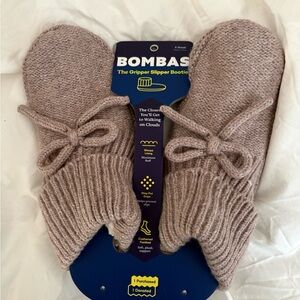 Bombas Gripper Slipper Booties in Light Brown